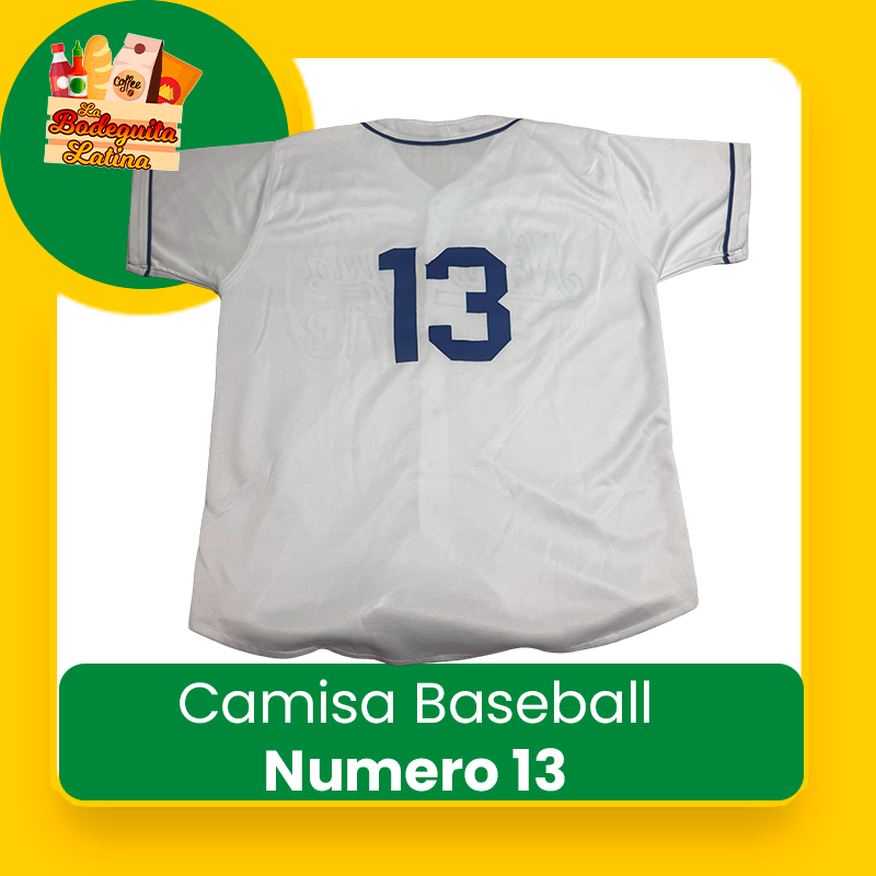 Camisa Basaball Blanca Numero 13 Nicaragua