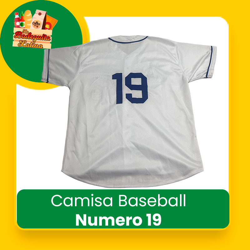 Camisa Basaball Blanca Numero 19 Nicaragua