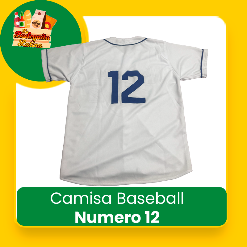 Camisa Baseball Blanca Numero 12 Nicaragua